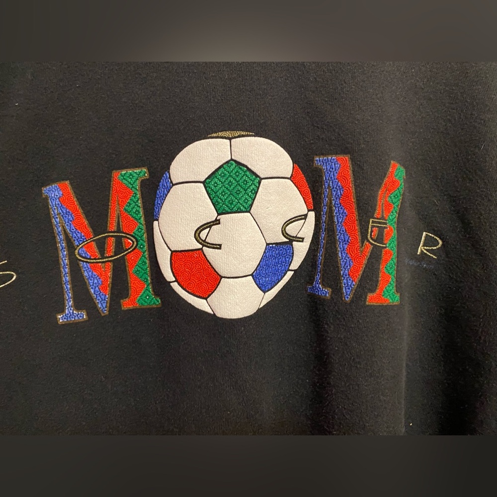 Vintage 1990s Soccer Mom Sweatshirt Puff Print Crewneck Pullover Women’s Size XL - Picture 4 of 5
